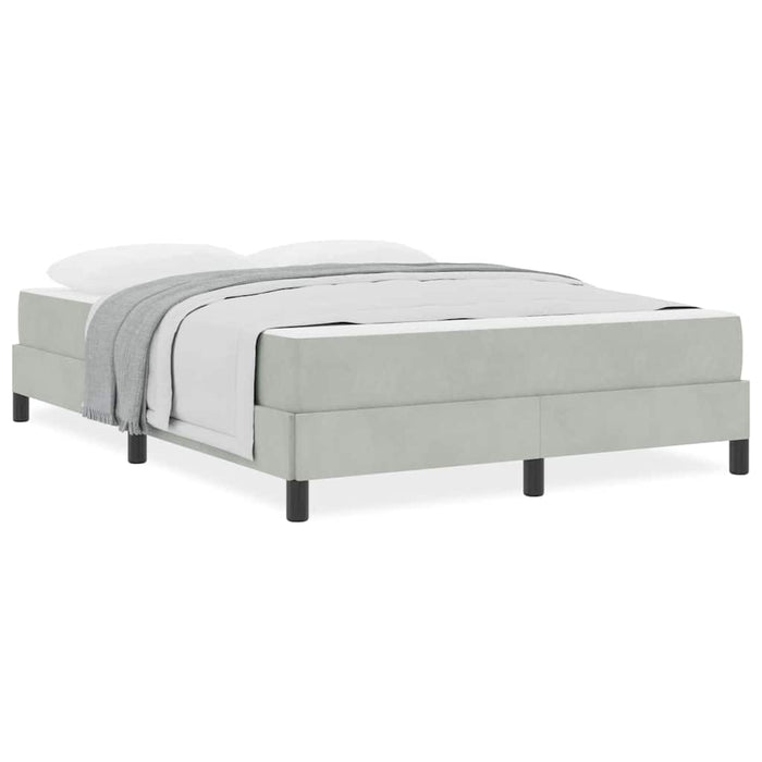 Pat boxspring cu saltea Gri deschis 160 x 200 cm Catifea - WALTI WALTI