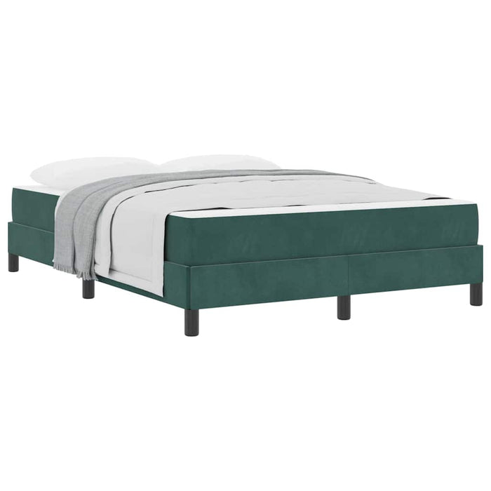 Pat boxspring cu saltea Verde închis 160 x 200 cm Catifea - WALTI WALTI