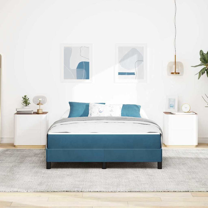 Pat boxspring cu saltea Albastru închis 160 x 200 cm Catifea - WALTI WALTI