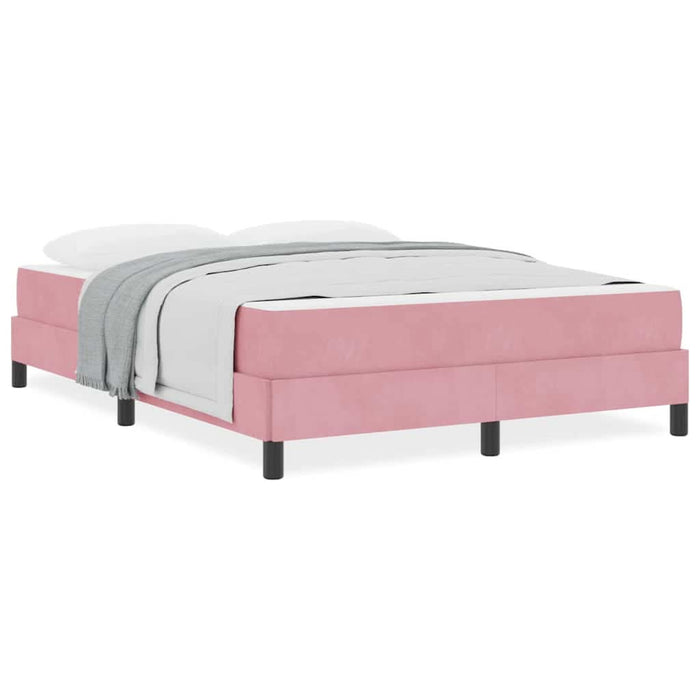 Pat boxspring cu saltea cu saltea Roz 160 x 200 cm Catifea - WALTI WALTI