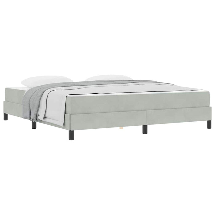 Pat boxspring cu saltea Gri deschis 180 x 200 cm Catifea - WALTI WALTI