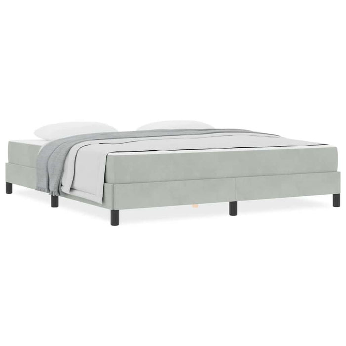 Pat boxspring cu saltea Gri deschis 180 x 200 cm Catifea - WALTI WALTI