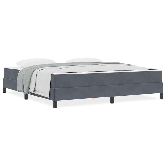 Pat boxspring cu saltea Gri închis 180 x 200 cm Catifea - WALTI WALTI