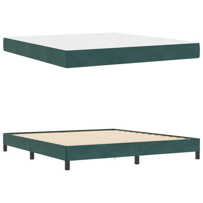 Pat boxspring cu saltea Verde închis 180 x 200 cm Catifea - WALTI WALTI