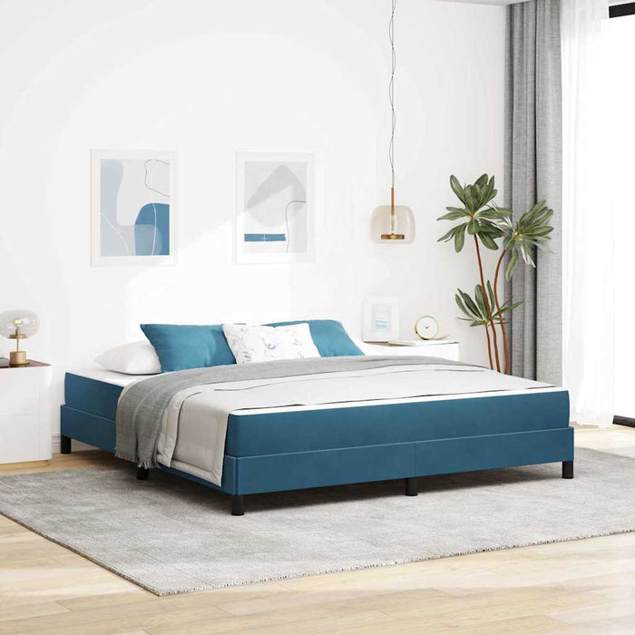 Pat boxspring cu saltea Albastru închis 180 x 200 cm Catifea - WALTI WALTI