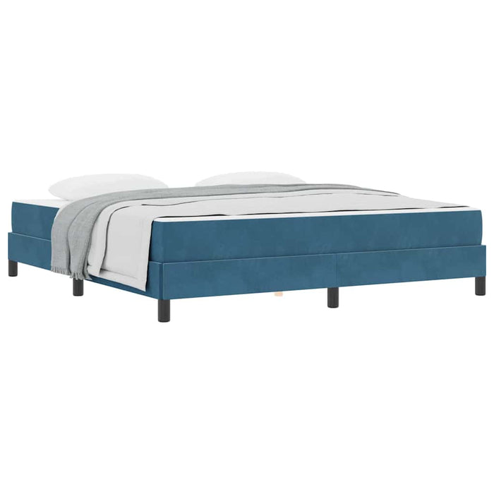 Pat boxspring cu saltea Albastru închis 180 x 200 cm Catifea - WALTI WALTI