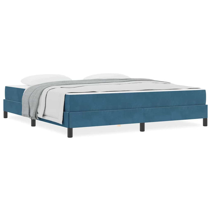 Pat boxspring cu saltea Albastru închis 180 x 200 cm Catifea - WALTI WALTI