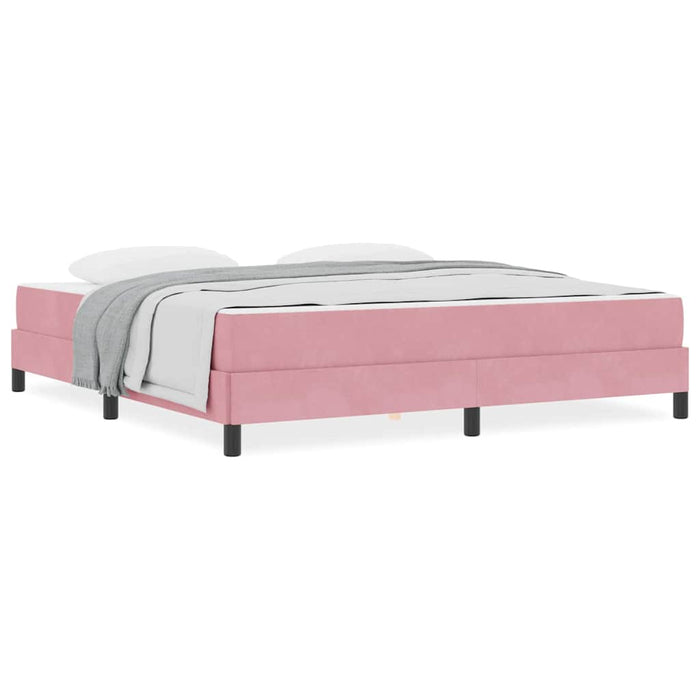 Pat boxspring cu saltea cu saltea Roz 180 x 200 cm Catifea - WALTI WALTI