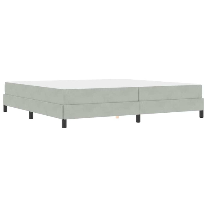 Pat boxspring cu saltea Gri deschis 200 x 200 cm Catifea - WALTI WALTI