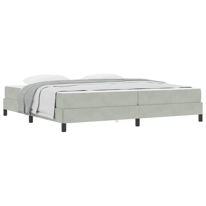 Pat boxspring cu saltea Gri deschis 200 x 200 cm Catifea - WALTI WALTI