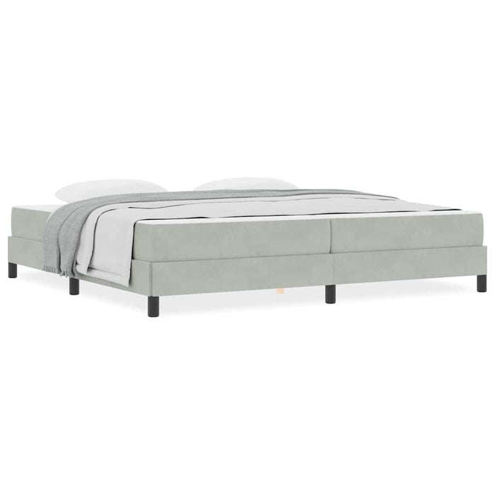 Pat boxspring cu saltea Gri deschis 200 x 200 cm Catifea - WALTI WALTI