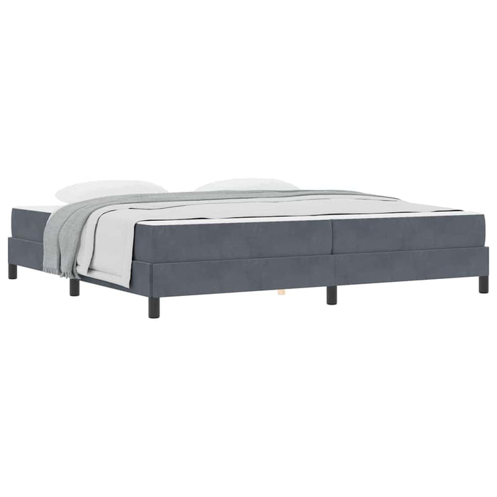 Pat boxspring cu saltea Gri închis 200 x 200 cm Catifea - WALTI WALTI
