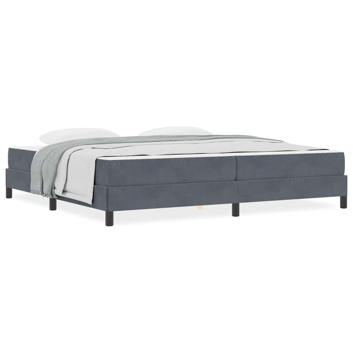 Pat boxspring cu saltea Gri închis 200 x 200 cm Catifea - WALTI WALTI