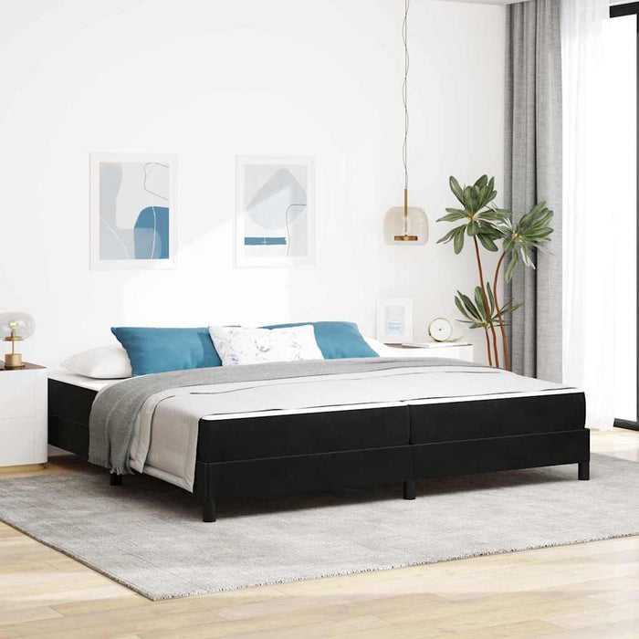 Pat boxspring cu saltea cu saltea Negru 200 x 200 cm Catifea - WALTI WALTI