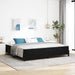 Pat boxspring cu saltea cu saltea Negru 200 x 200 cm Catifea - WALTI WALTI