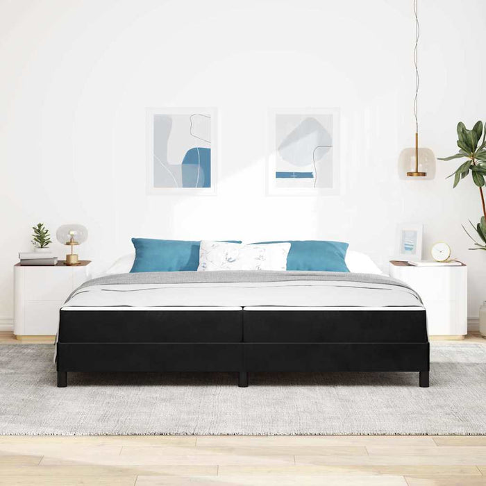 Pat boxspring cu saltea cu saltea Negru 200 x 200 cm Catifea - WALTI WALTI