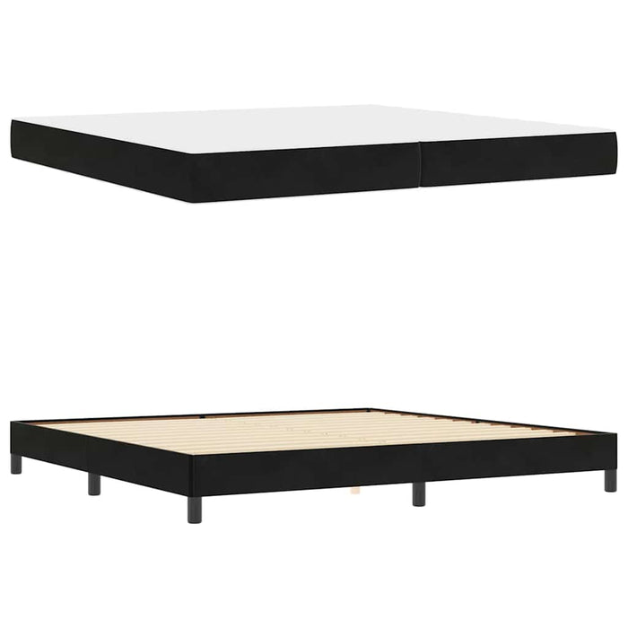 Pat boxspring cu saltea cu saltea Negru 200 x 200 cm Catifea - WALTI WALTI