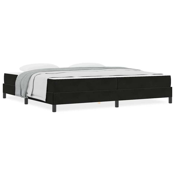 Pat boxspring cu saltea cu saltea Negru 200 x 200 cm Catifea - WALTI WALTI