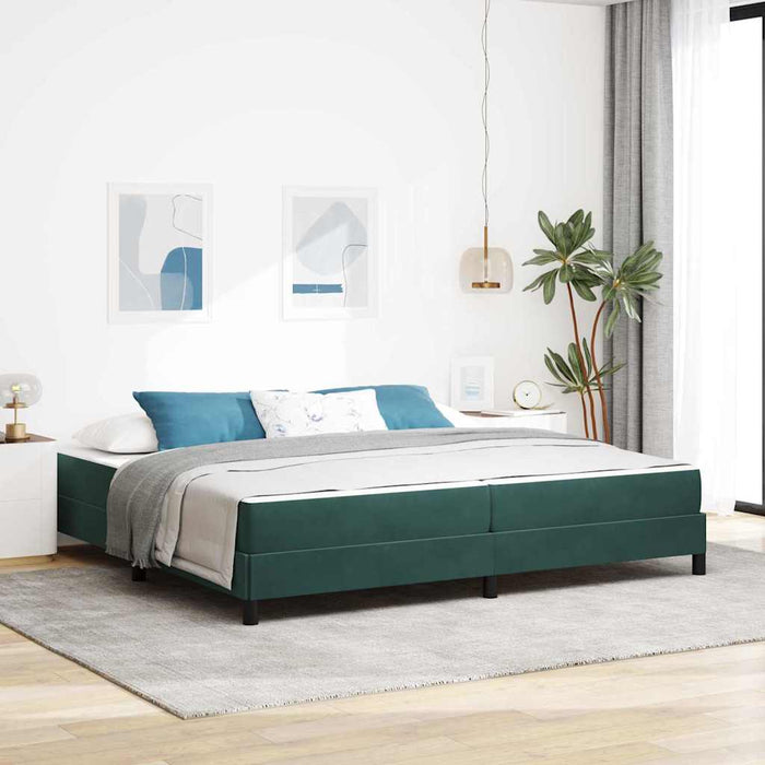 Pat boxspring cu saltea Verde închis 200 x 200 cm Catifea - WALTI WALTI