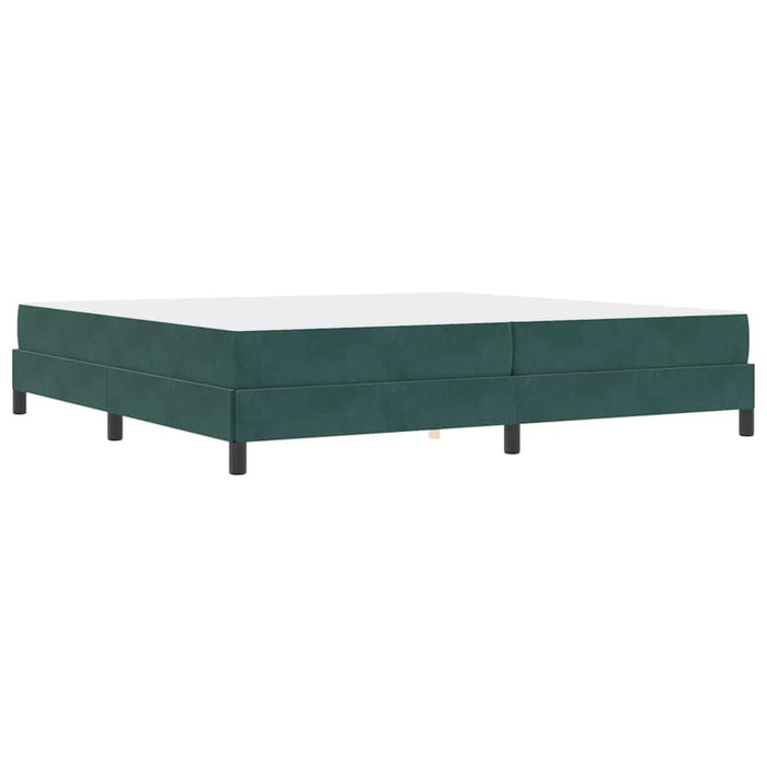 Pat boxspring cu saltea Verde închis 200 x 200 cm Catifea - WALTI WALTI