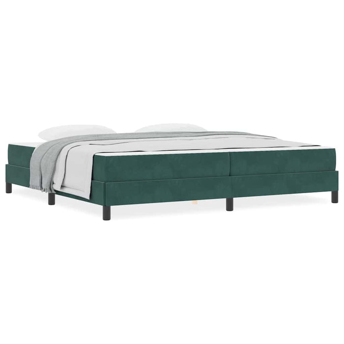 Pat boxspring cu saltea Verde închis 200 x 200 cm Catifea - WALTI WALTI