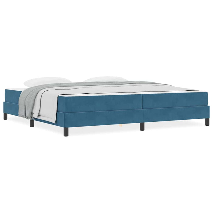 Pat boxspring cu saltea Albastru închis 200 x 200 cm Catifea - WALTI WALTI
