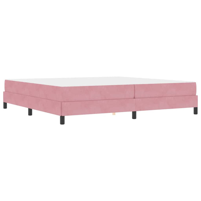 Pat boxspring cu saltea cu saltea Roz 200 x 200 cm Catifea - WALTI WALTI