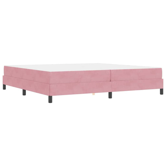 Pat boxspring cu saltea cu saltea Roz 200 x 200 cm Catifea - WALTI WALTI