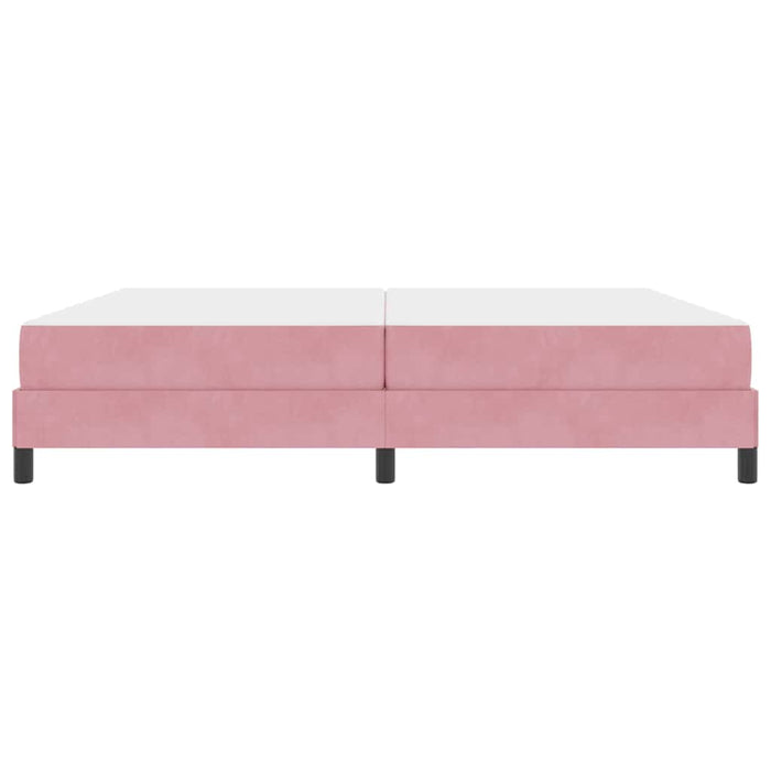 Pat boxspring cu saltea cu saltea Roz 200 x 200 cm Catifea - WALTI WALTI