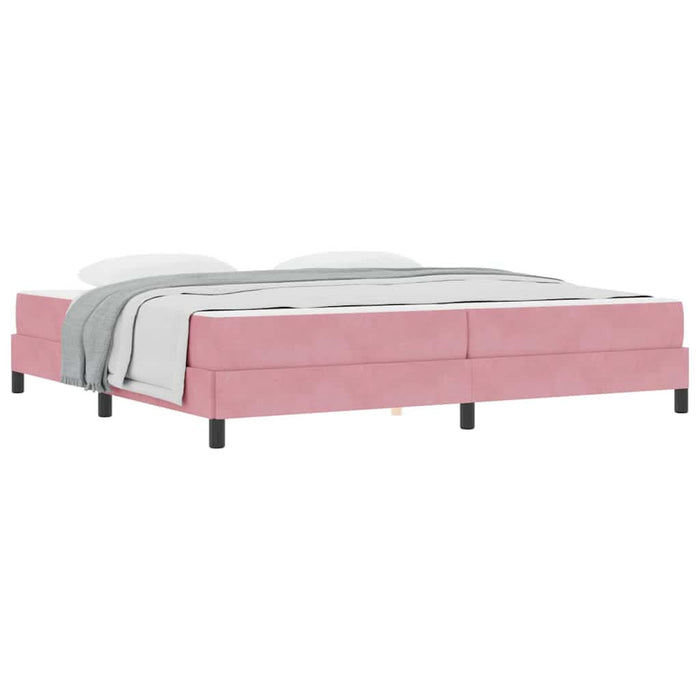 Pat boxspring cu saltea cu saltea Roz 200 x 200 cm Catifea - WALTI WALTI