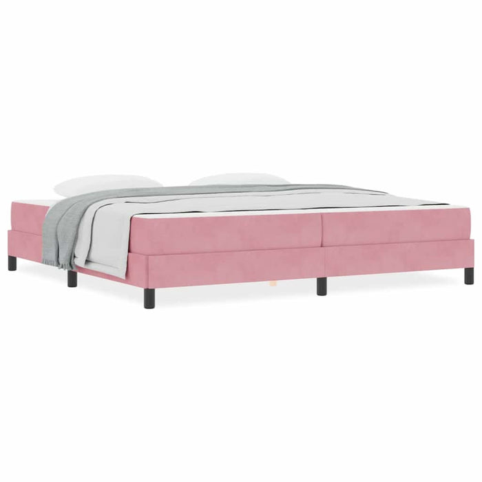 Pat boxspring cu saltea cu saltea Roz 200 x 200 cm Catifea - WALTI WALTI