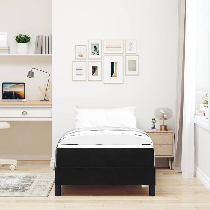 Pat cu arcuri cu saltea Negru 100 x 210 cm țesătură - WALTI WALTI