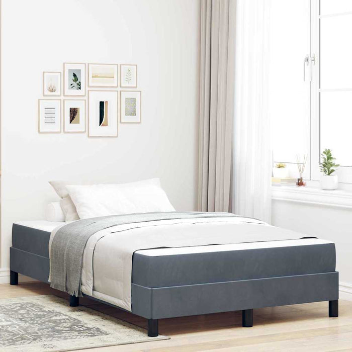 Pat cu arcuri cu saltea Gri închis 120 x 210 cm țesătură WALTI