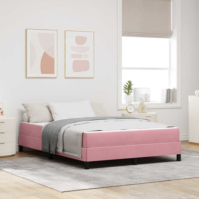 Pat cu arcuri cu saltea Roz 140 x 210 cm țesătură - WALTI WALTI