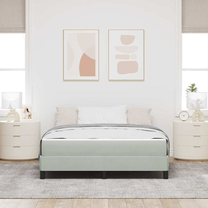 Pat cu arcuri cu saltea Gri deschis 160 x 210 cm țesătură - WALTI WALTI