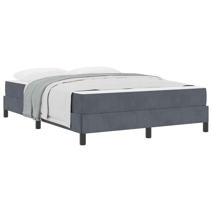 Pat cu arcuri cu saltea Gri închis 160 x 210 cm țesătură WALTI