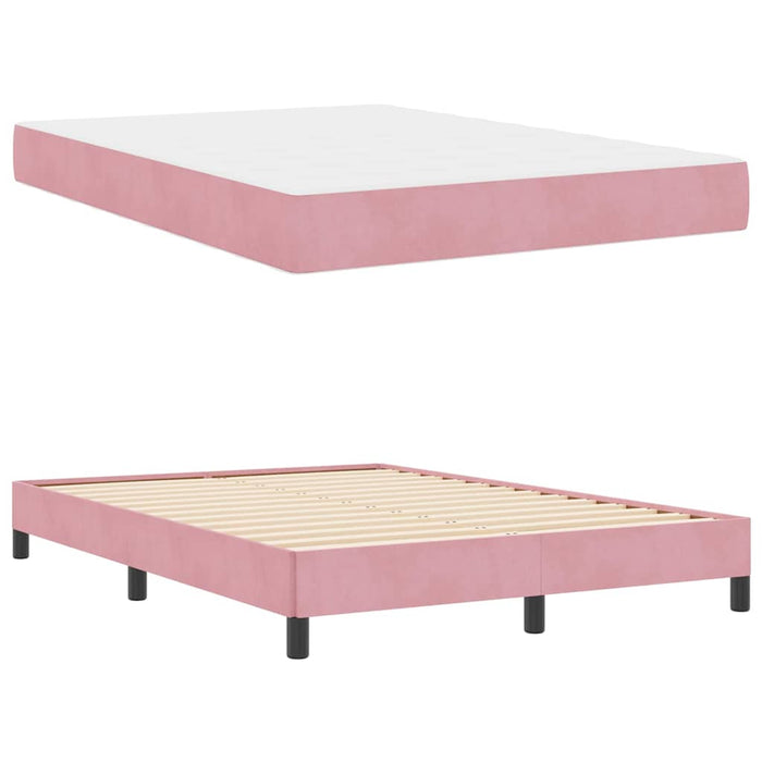 Pat cu arcuri cu saltea Roz 160 x 210 cm țesătură - WALTI WALTI