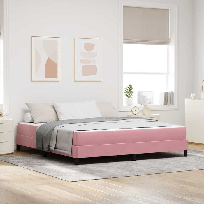 Pat cu arcuri cu saltea Roz 180 x 210 cm țesătură - WALTI WALTI