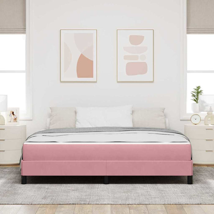 Pat cu arcuri cu saltea Roz 180 x 210 cm țesătură - WALTI WALTI