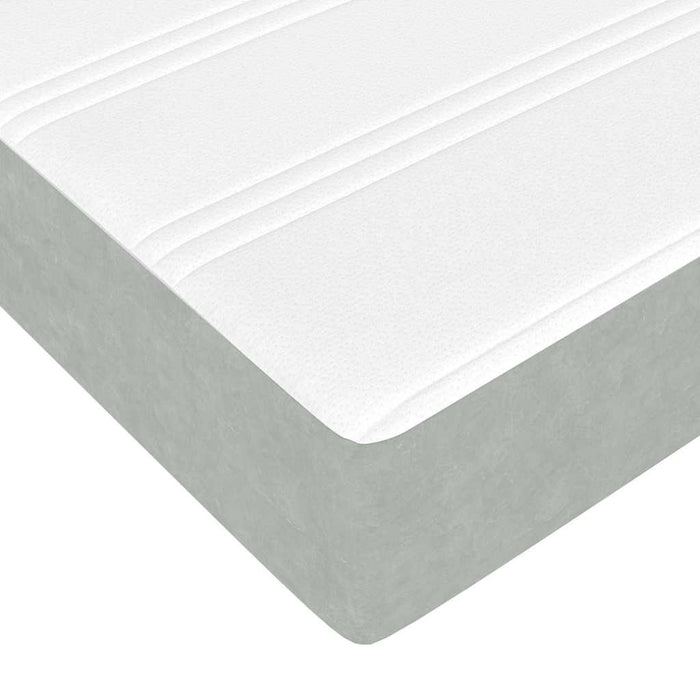 Pat cu arcuri cu saltea Gri deschis 200 x 210 cm țesătură WALTI