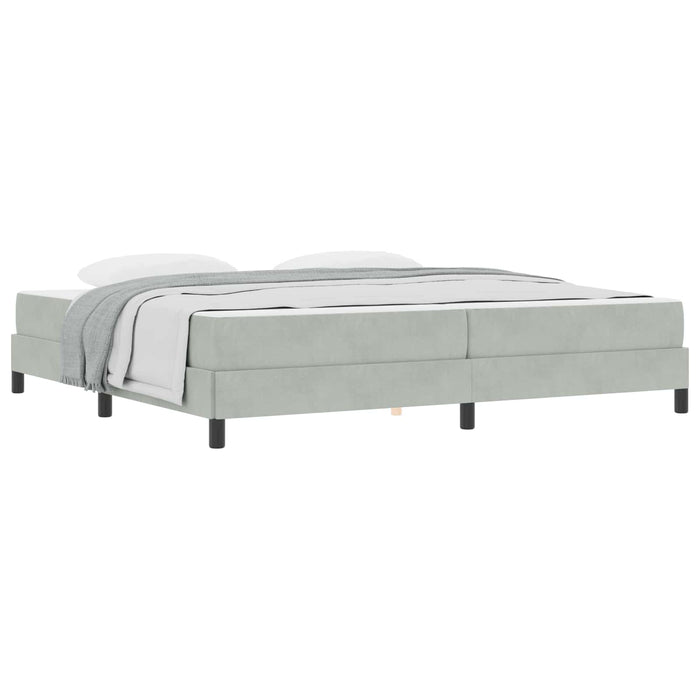 Pat cu arcuri cu saltea Gri deschis 200 x 210 cm țesătură WALTI
