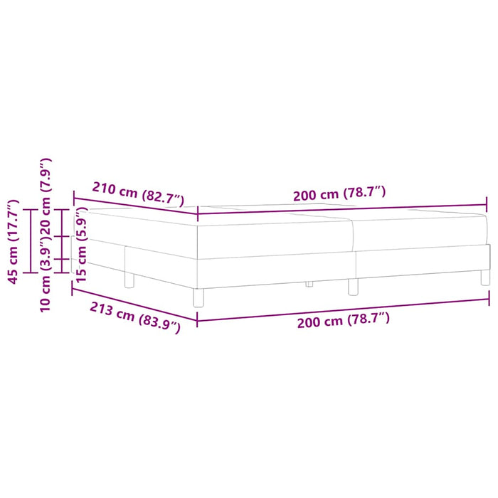 Pat cu arcuri cu saltea Gri deschis 200 x 210 cm țesătură WALTI