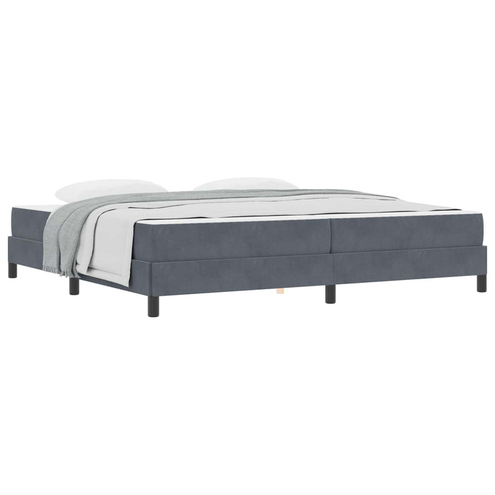 Pat cu arcuri cu saltea Gri închis 200 x 210 cm țesătură WALTI