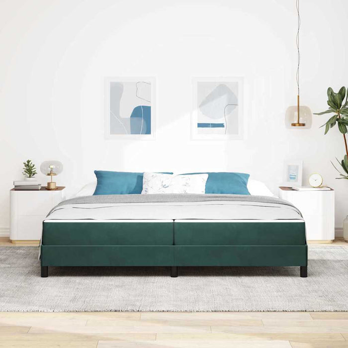 Pat boxspring cu saltea Verde închis 200 x 210 cm Catifea - WALTI WALTI