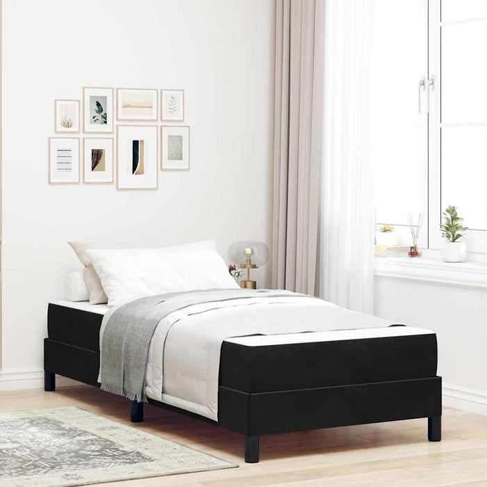 Pat cu arcuri cu saltea Negru 80 x 220 cm țesătură - WALTI WALTI