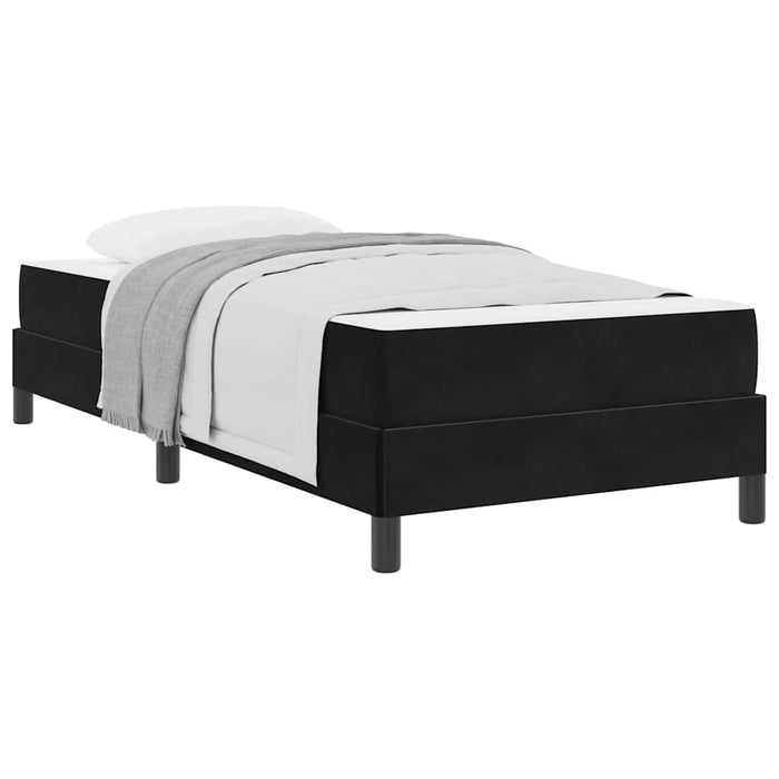 Pat cu arcuri cu saltea Negru 80 x 220 cm țesătură - WALTI WALTI