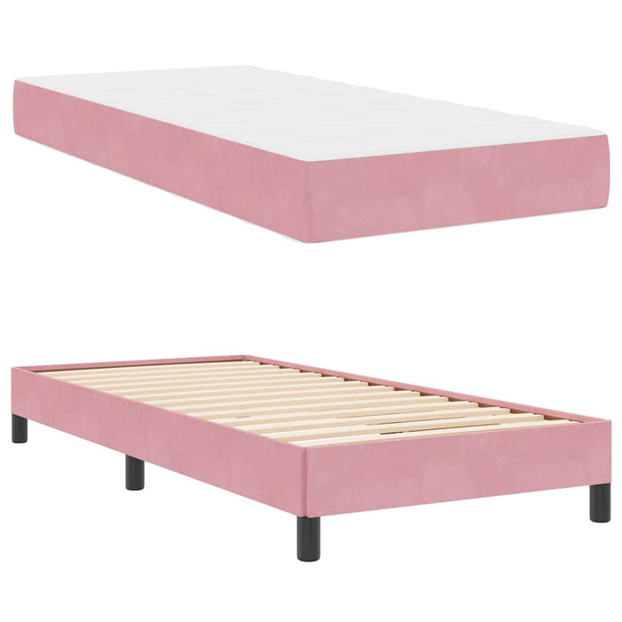 Pat cu arcuri cu saltea Roz 80 x 220 cm țesătură - WALTI WALTI