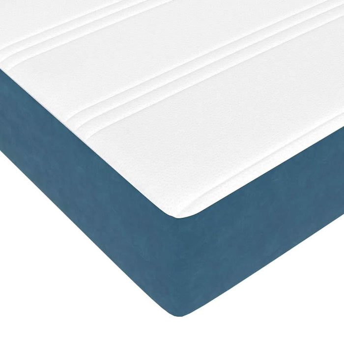 Pat cu arcuri cu saltea Albastru închis 90 x 220 cm țesătură WALTI