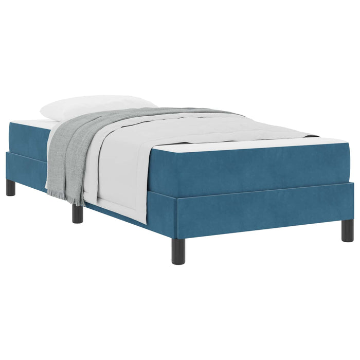 Pat cu arcuri cu saltea Albastru închis 90 x 220 cm țesătură WALTI
