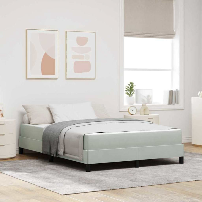 Pat cu arcuri cu saltea Gri deschis 140 x 220 cm țesătură - WALTI WALTI